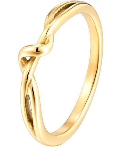 Twisted Band Ring Statment Band Ring for Women 14K Gold Plated Comfort Fit Stackble Plain Ring Gold $13.44 Rings