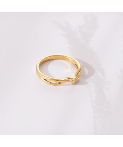 Twisted Band Ring Statment Band Ring for Women 14K Gold Plated Comfort Fit Stackble Plain Ring Gold $13.44 Rings