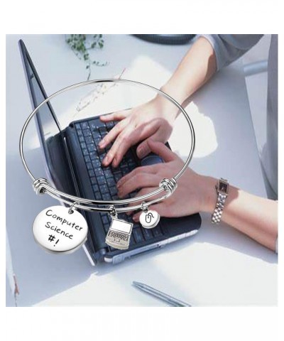 Computer Science Bracelet Laptop Mouse Charm Bangle Bracelet Computer Programmer Jewelry Coding Jewelry Gift for Software Eng...