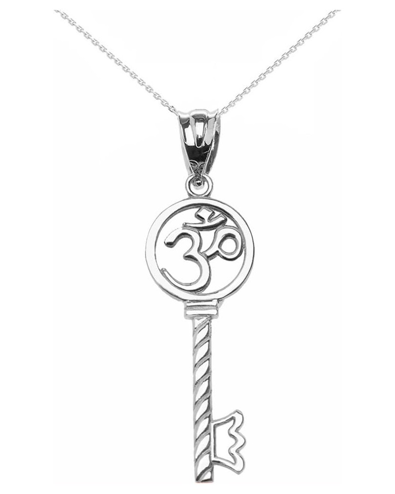 925 Sterling Silver OM/OHM Key Pendant Necklace 20 Inches $18.86 Necklaces