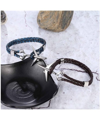 Ramaix Airplane Anchor Bracelet Genuine Multilayer Leather Rope Charm Pilot Jewelry Flight Attendants Fashion Aviator Style f...