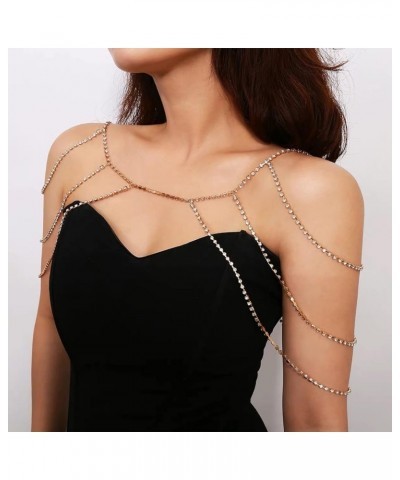 Fashion Women Multi Layer Tassel Body Chain Rhinestone Double Shoulder Chain Sexy Body Jewelry for Girl Gift Gold $8.84 Body ...