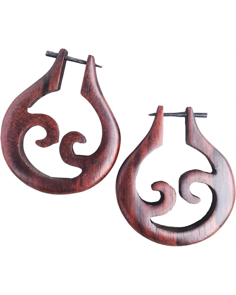 Tribal Organic Wooden Cool Stud Earrings Fake Gauges bohemian wing jewelry tattoo faux plugs tapers edgy earrings brown $9.66...