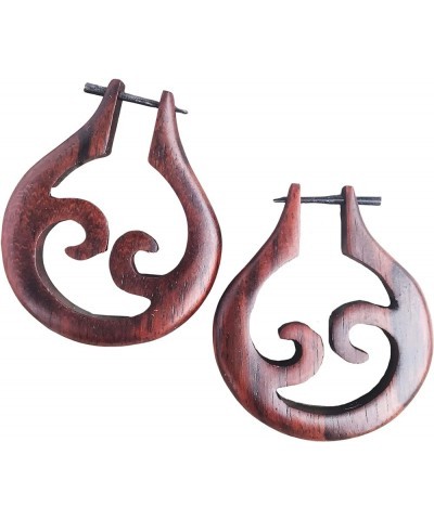 Tribal Organic Wooden Cool Stud Earrings Fake Gauges bohemian wing jewelry tattoo faux plugs tapers edgy earrings brown $9.66...