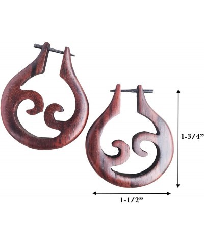 Tribal Organic Wooden Cool Stud Earrings Fake Gauges bohemian wing jewelry tattoo faux plugs tapers edgy earrings brown $9.66...