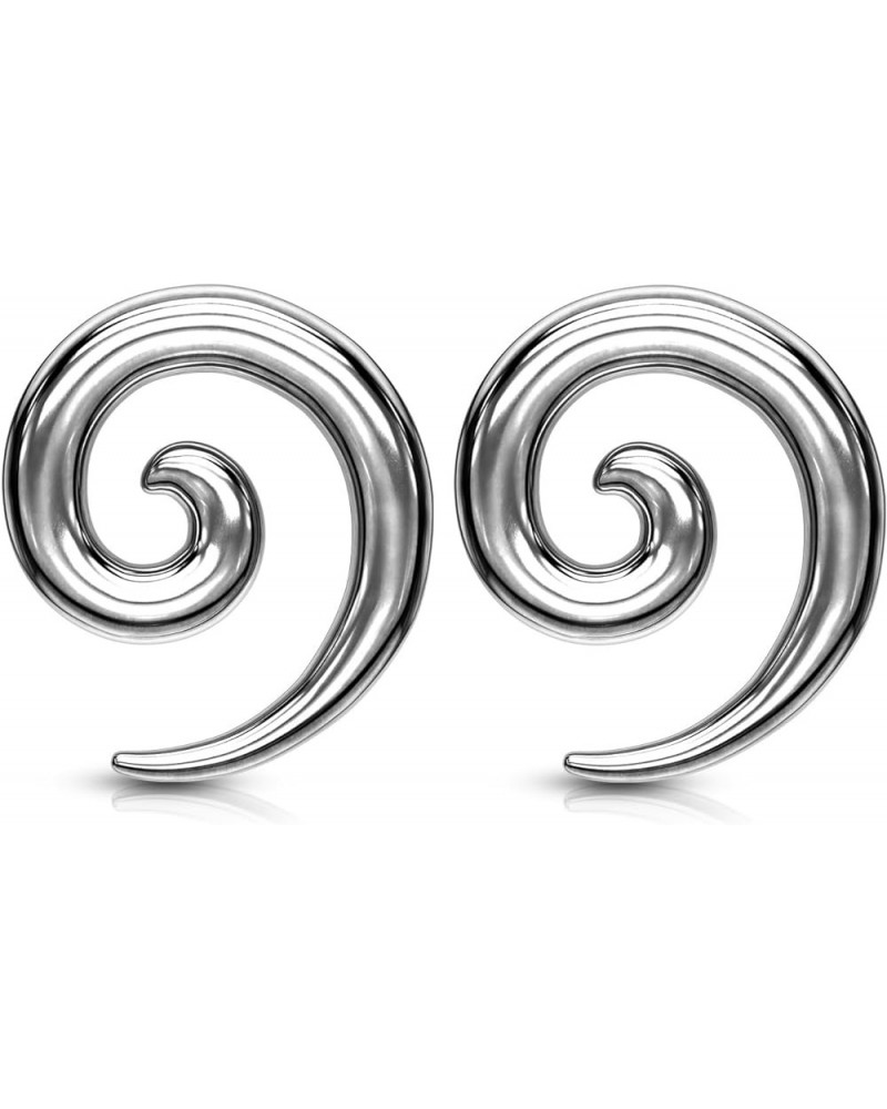 Stainless Steel Spiral Tapers, Sold as a Pair 4mm (6GA) Silver Tone $10.46 Body Jewelry