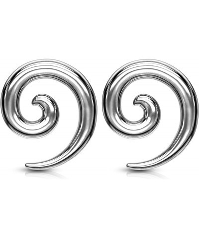 Stainless Steel Spiral Tapers, Sold as a Pair 4mm (6GA) Silver Tone $10.46 Body Jewelry