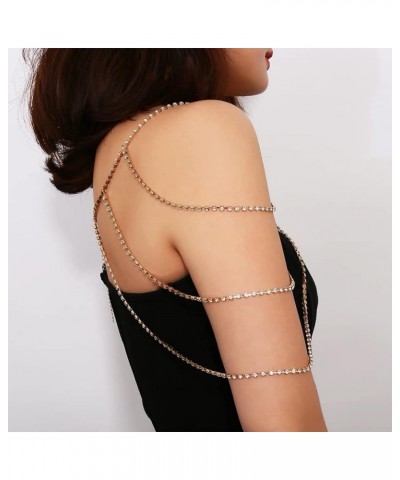 Fashion Women Multi Layer Tassel Body Chain Rhinestone Double Shoulder Chain Sexy Body Jewelry for Girl Gift Gold $8.84 Body ...