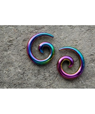 Stainless Steel Spiral Tapers, Sold as a Pair 4mm (6GA) Silver Tone $10.46 Body Jewelry