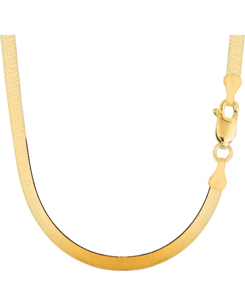 14k Yellow Solid Gold Imperial Herringbone Chain Necklace, 4.7mm $396.23 Necklaces