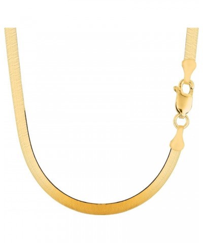 14k Yellow Solid Gold Imperial Herringbone Chain Necklace, 4.7mm $396.23 Necklaces