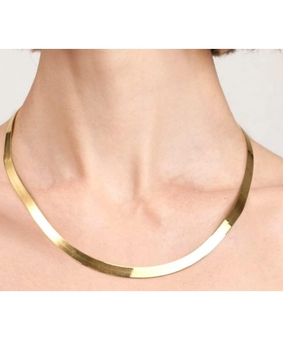 14k Yellow Solid Gold Imperial Herringbone Chain Necklace, 4.7mm $396.23 Necklaces