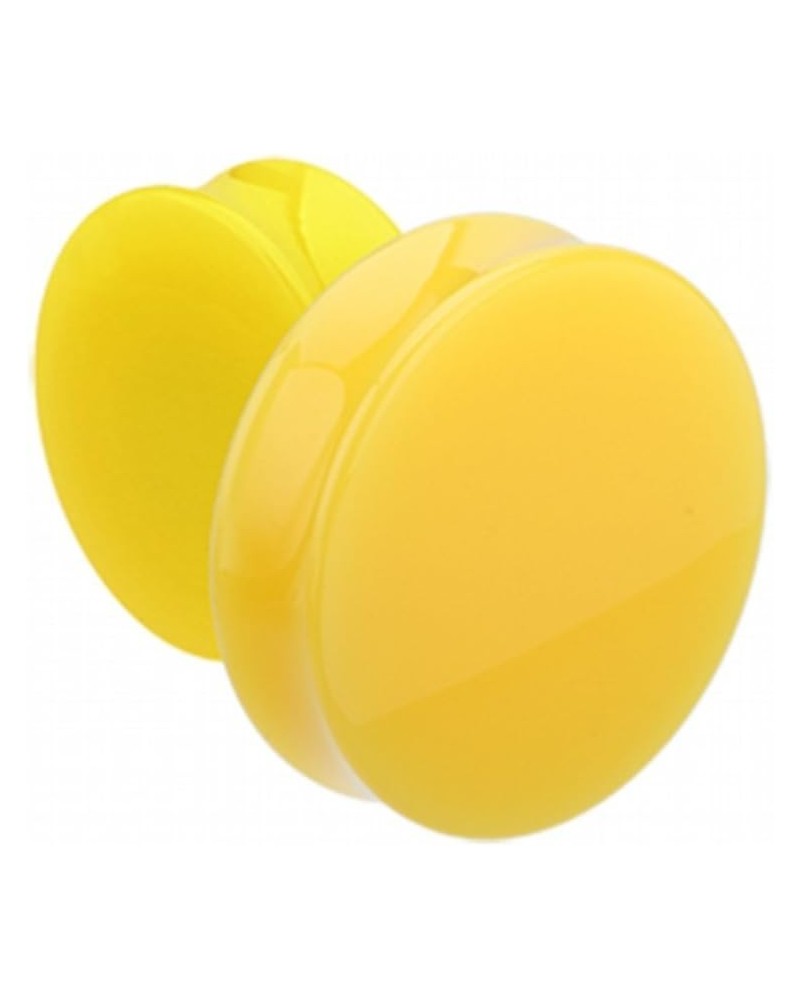 Supersize Neon Colored Acrylic Double Flared Ear Gauge Plug Earrings 1-1/8" (29mm), Yellow $15.29 Body Jewelry