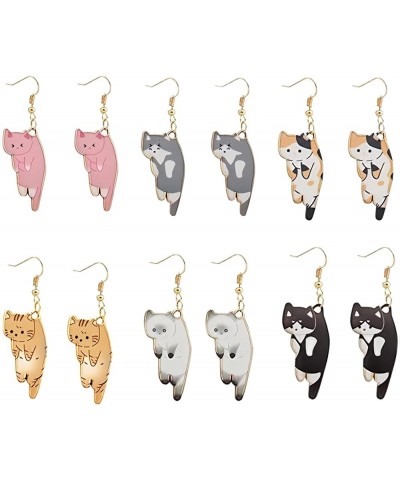 Cute Cat Earrings Funny Cartoon Kitten Alloy Drop Dangle Earrings Kawaii Aesthetic Earrings Animals Lover Birthday Gifts for ...