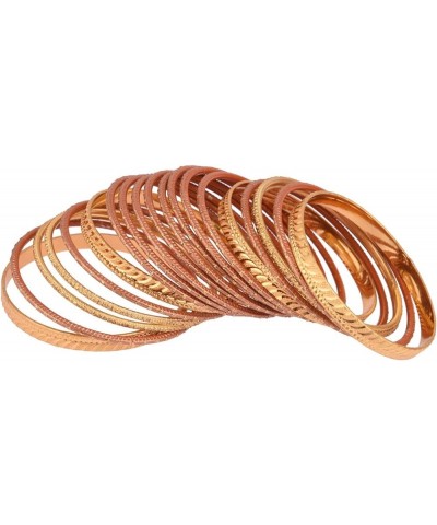 Indian Bangle Set Rhinestone Crystal Boho Oxidized Bracelet Metal Bangle Set Jewelry for Women Brown (Set of 20 Pcs) 2-4 $12....