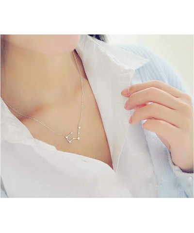 2Pcs Zodiac Necklace for Women 12 Constellation Necklace Zodiac Sign Horoscope Necklaces Zodiac Jewelry Gift Silver Aquarius ...