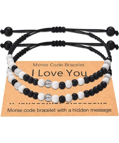 Valentines Day Gifts for Her Him, I Love You Morse Code Bracelet Couple Bracelets for Boyfriend Girlfriend Husband Wife Birth...