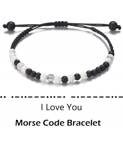 Valentines Day Gifts for Her Him, I Love You Morse Code Bracelet Couple Bracelets for Boyfriend Girlfriend Husband Wife Birth...