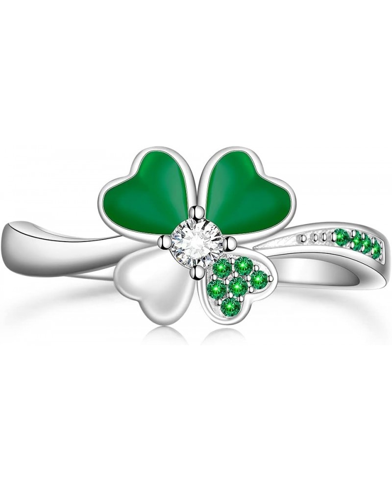 ST Patricks Day Irish Four Leaf Clover Shamrock Earrings for Women Heart 925 Sterling Silver Prom Fashion Green Love Diamond ...