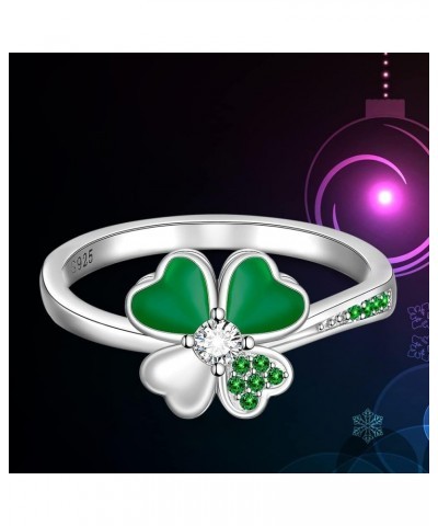 ST Patricks Day Irish Four Leaf Clover Shamrock Earrings for Women Heart 925 Sterling Silver Prom Fashion Green Love Diamond ...