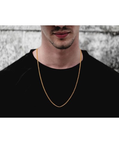 10K Solid Gold Italian Flat Mariner 1.5mm Link Chain Necklace-10 Karat Necklace Comes With Gift Box for Women & Men - Made in...