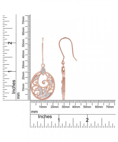 14k Gold Plated Sterling Silver Diamond Accent Single Piece Filigree Disc Dangle Earrings rose-gold-plated-silver $35.77 Earr...