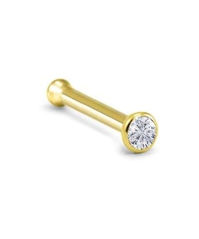 18k Yellow Gold 1.5mm, 2mm, 2.5mm, or 3mm Bezel CZ 22G 20G 18G Bone-2.5mm CZ-22G $18.49 Body Jewelry