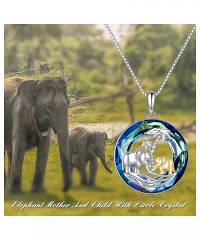 Elephant Gifts for Women Elephant Necklace Elephant Mother and Child Necklace Elephant Necklaces for Women Sterling Silver Cr...