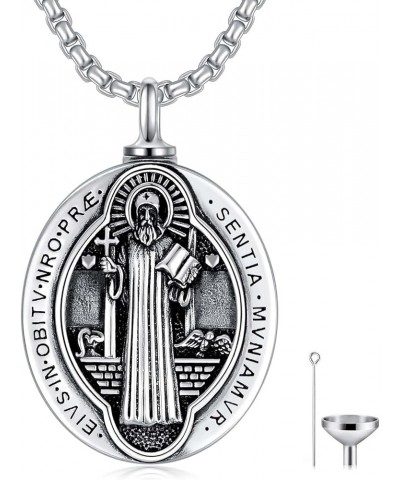 S925 Sterling Silver Saint Necklace St Michael/St Christopher/St Benedict/Virgin Mary/St Joseph/Jesus/St Patrick/St Francis/S...