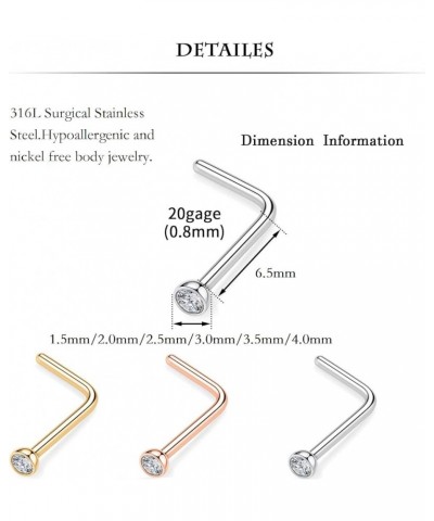 12Pcs Nose Rings 20G Nose Studs Nose Ring Nose Screw 316L Surgical Steel Nose Piercing Jewelry Nostril Tragus Cartilage Helix...