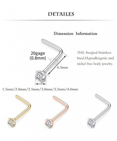 12Pcs Nose Rings 20G Nose Studs Nose Ring Nose Screw 316L Surgical Steel Nose Piercing Jewelry Nostril Tragus Cartilage Helix...