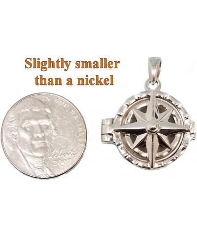 Sterling Silver Compass Rose Locket with Working Compass Personalized Locket With Chain $27.93 Necklaces