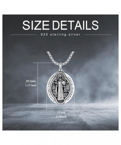 S925 Sterling Silver Saint Necklace St Michael/St Christopher/St Benedict/Virgin Mary/St Joseph/Jesus/St Patrick/St Francis/S...