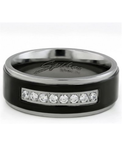 Her and His 3 Piece Black Stainless Steel Engagement Wedding Ring Set and Titanium Band Size Women's 08 Men's 12 $23.29 Sets