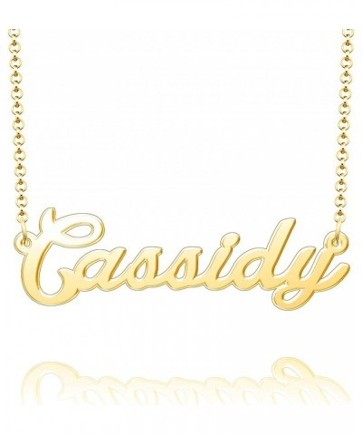 Sterling Silver Pendant Customized Plate Personalized Name Necklace Gift for Women Couple Cassidy Gold $10.49 Necklaces