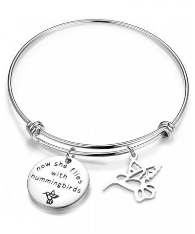 Now She Flies With Hummingbirds Brcelet Hummingbird Memorial Jewelry Sympathy Gift For Her Hummingbirds Bracelet $9.11 Bracelets