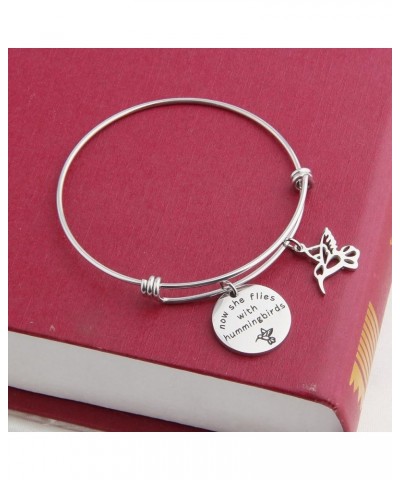 Now She Flies With Hummingbirds Brcelet Hummingbird Memorial Jewelry Sympathy Gift For Her Hummingbirds Bracelet $9.11 Bracelets