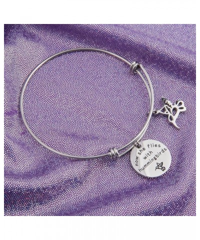 Now She Flies With Hummingbirds Brcelet Hummingbird Memorial Jewelry Sympathy Gift For Her Hummingbirds Bracelet $9.11 Bracelets