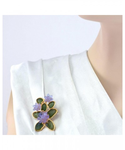 American Handmade Cast Artisan Glass and Gold Plate Water Lily Flower Brooch Pin $43.05 Brooches & Pins