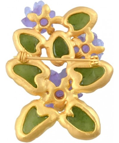 American Handmade Cast Artisan Glass and Gold Plate Water Lily Flower Brooch Pin $43.05 Brooches & Pins