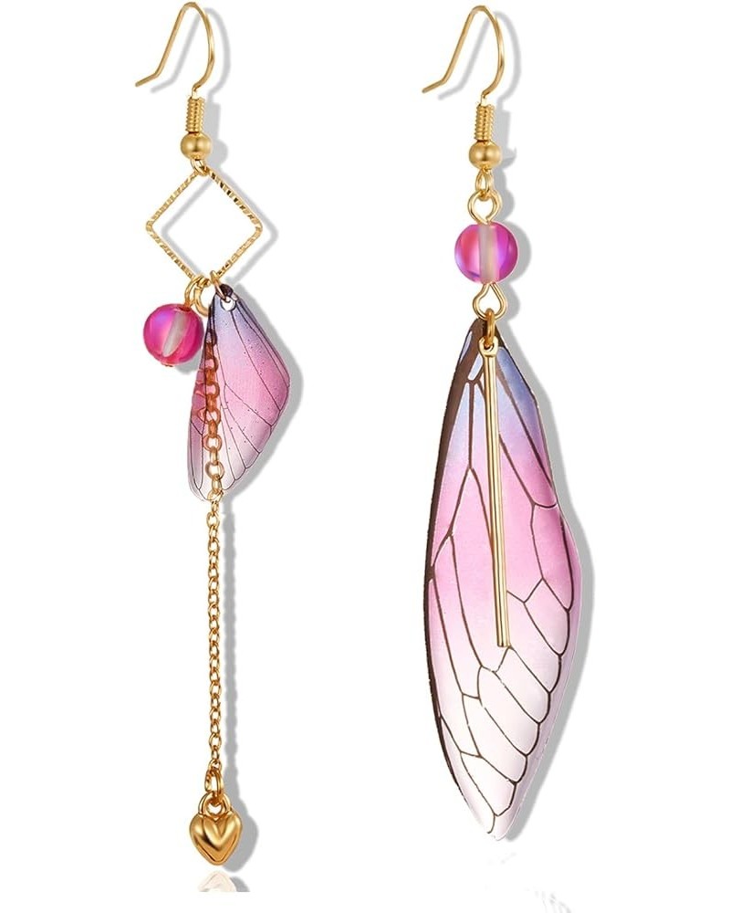 Butterfly Wing Drop Dangle Earrings Gold Plated Crystal Rhinestone for women girls wedding Jewelry Style-1 Purple $7.48 Earrings