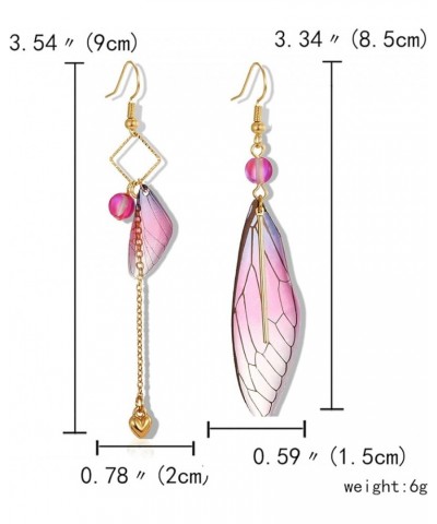 Butterfly Wing Drop Dangle Earrings Gold Plated Crystal Rhinestone for women girls wedding Jewelry Style-1 Purple $7.48 Earrings