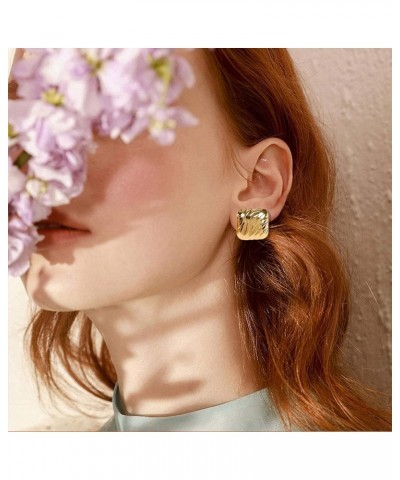 Vintage Earrings for Women Gold Shell Earrings Chunky Gold Statement Earrings Trendy Fashion Stud Earrings Jewelry gold-03 $7...