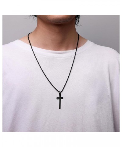 cross necklace for Mens and womens gold silver black stainless steel silver Cross Pendant Necklace Simple Cute Necklaces for ...