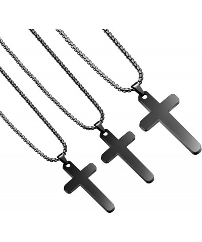 cross necklace for Mens and womens gold silver black stainless steel silver Cross Pendant Necklace Simple Cute Necklaces for ...