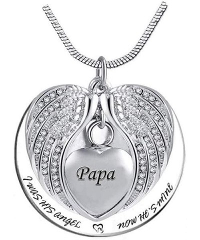 Heart Angel Wing Cremation Urn Necklaces for Human Ashes Dad Mom Grandma Family Members Keepsake Memorial Pendant Ashes Holde...