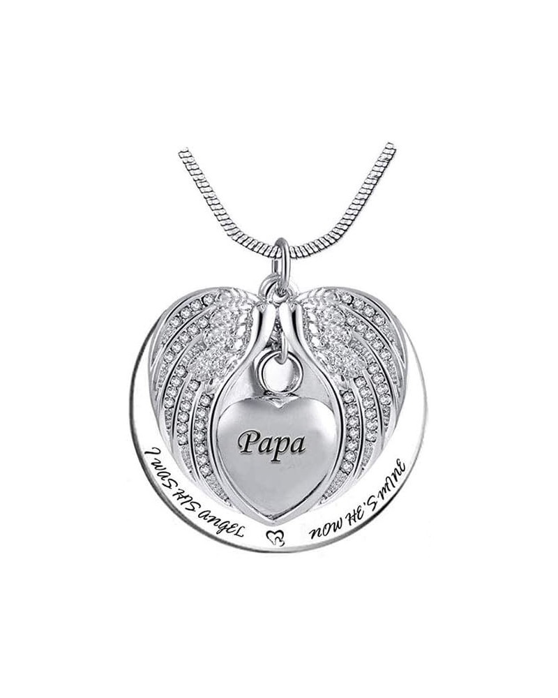 Heart Angel Wing Cremation Urn Necklaces for Human Ashes Dad Mom Grandma Family Members Keepsake Memorial Pendant Ashes Holde...