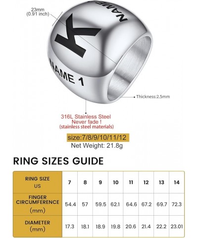 Bold Chunky Dome Ring for Women, Stainless Steel Stacking Croissant Statement Ring For Men, Size 7-12, Gold/Silver/Black Colo...