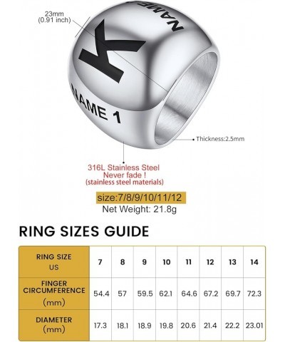 Bold Chunky Dome Ring for Women, Stainless Steel Stacking Croissant Statement Ring For Men, Size 7-12, Gold/Silver/Black Colo...