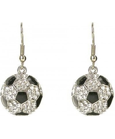 Baseball Basketball Volleyball Dangle Drop Earrings Rhinestone Crystal Circle Ball Hook Earrings for Women Girls Sports Jewel...